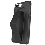 Wholesale iPhone 8 Plus / 7 Plus PU Leather Hand Grip Kickstand Case (Black)